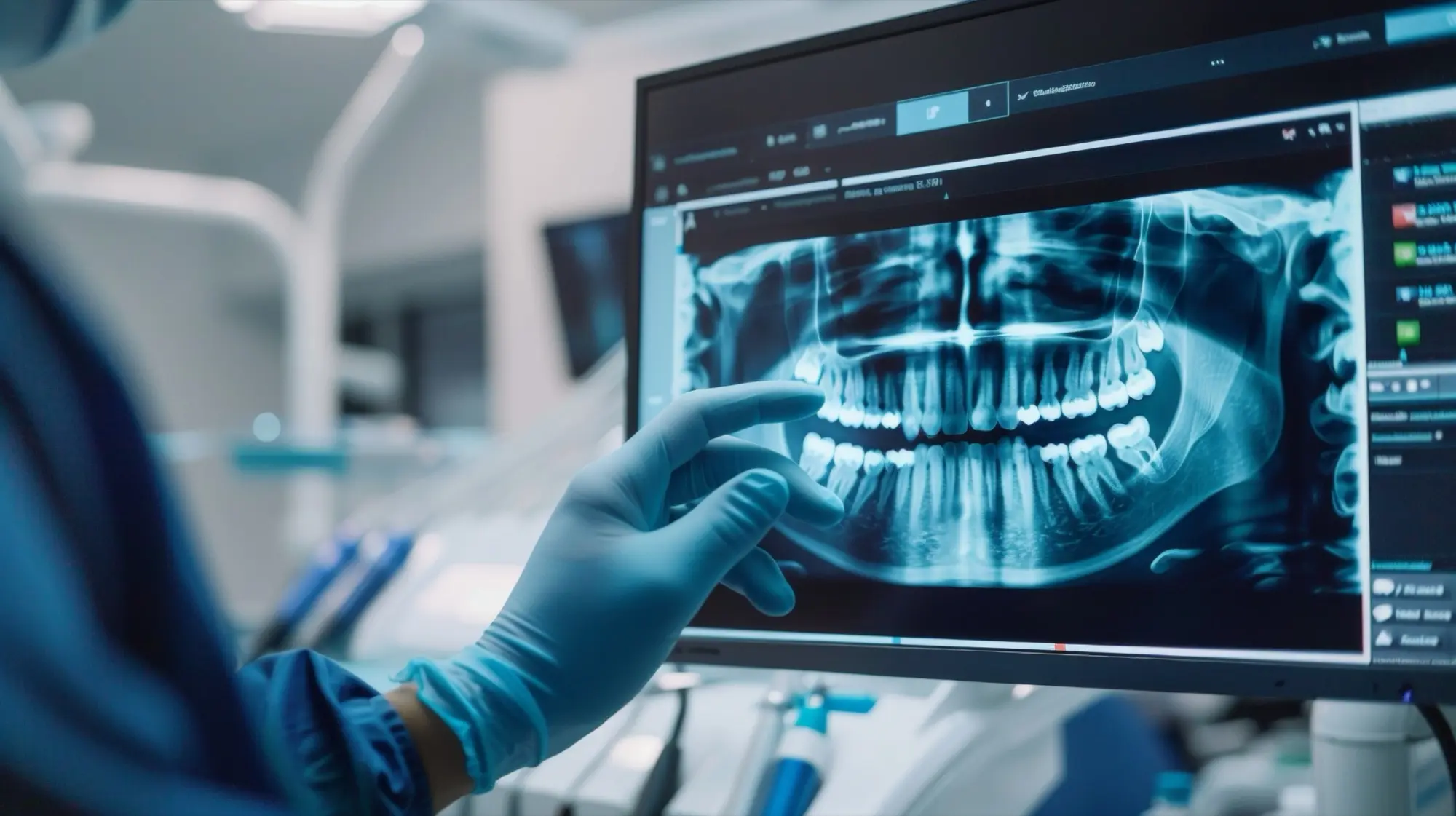 Pacjentka podczas konsultacji stomatologicznej w gabinecie Dentina